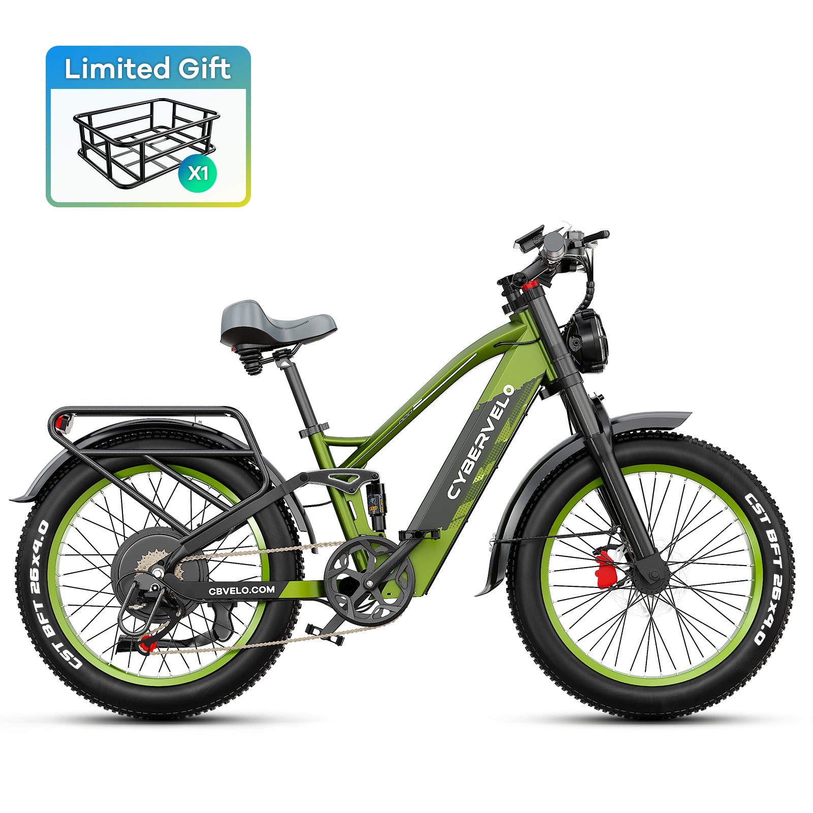 velo electric bicycle Cybervelo EK9 Electric Bike 52V 40Ah Battery Ebike | 50MPH | 120 Miles