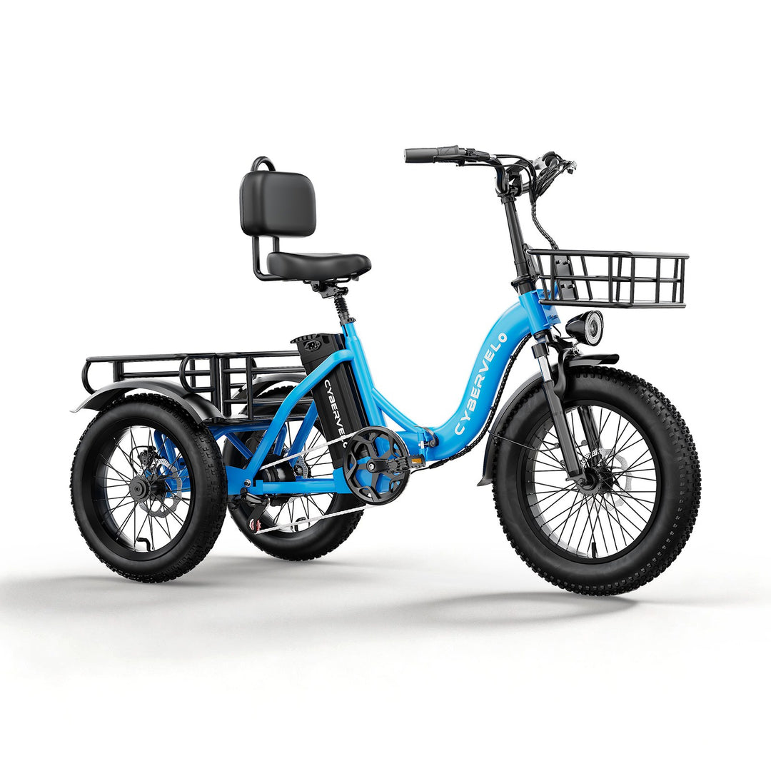 bicycle with 3 wheels for adults C16 Electric Tricycle 48V 20.8AH Blue