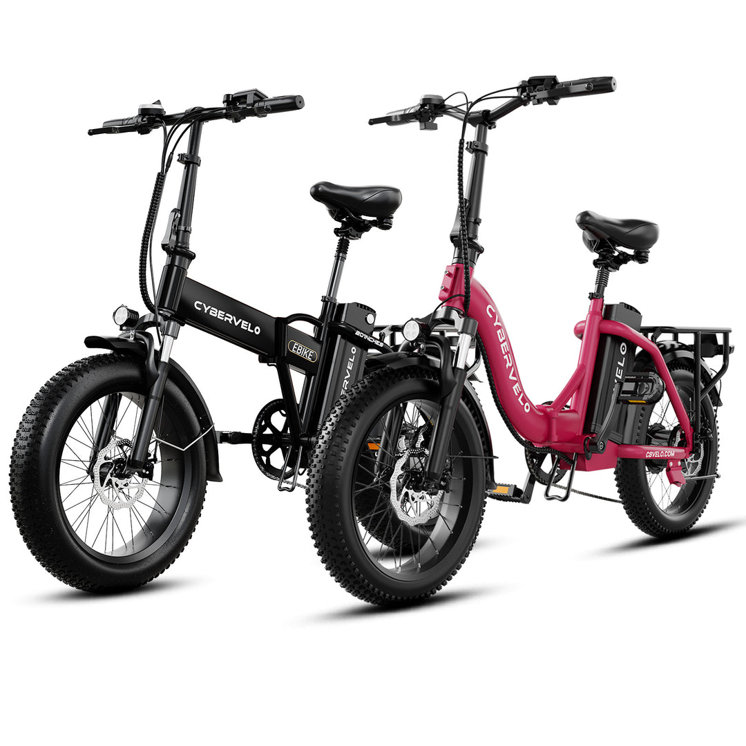 Combo-EK4+Mars700 Folding Ebike White + Pink