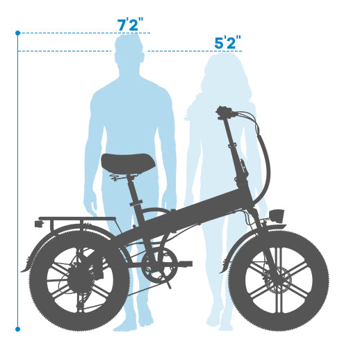 Rider size guide illustration for EK6 Max 2.0