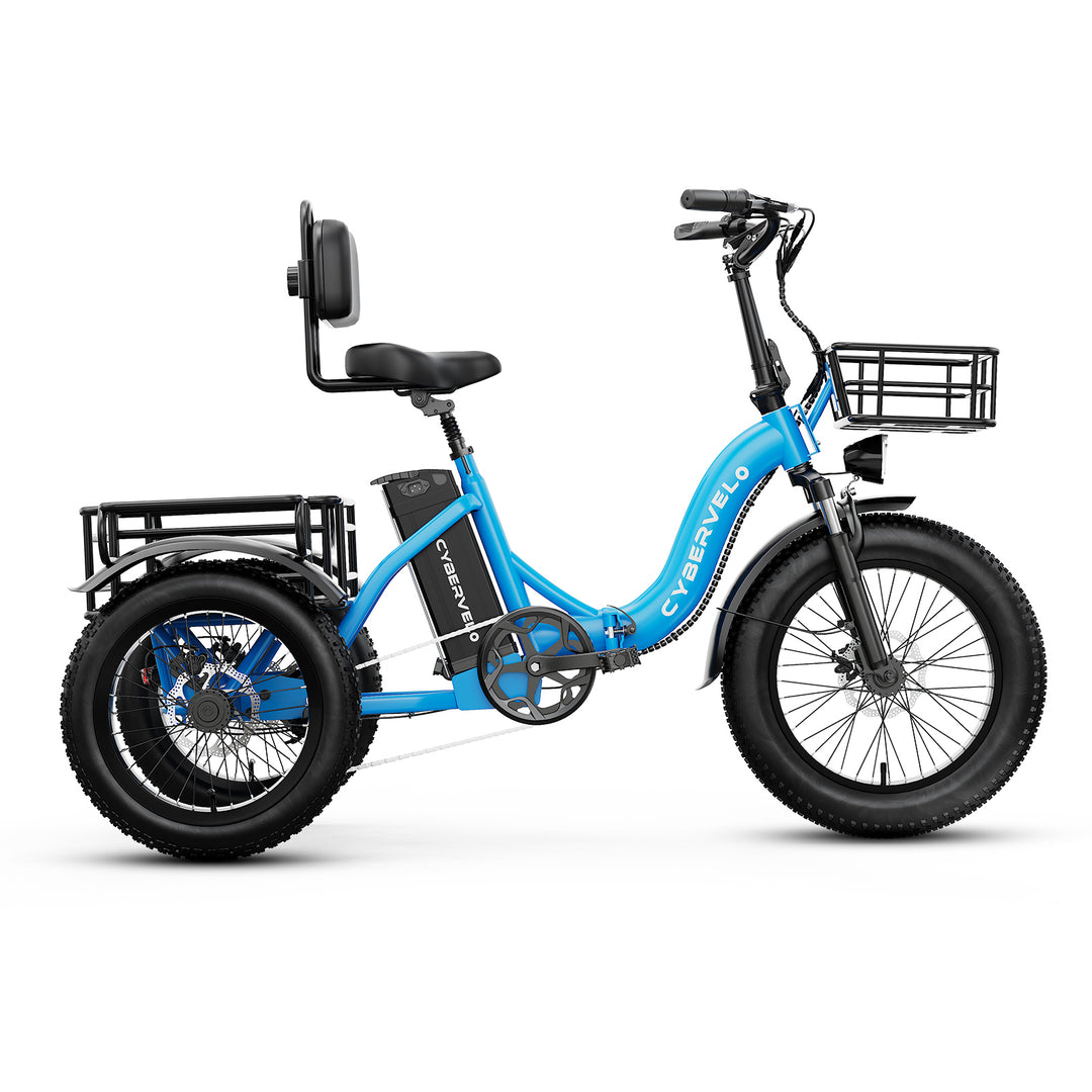 3 wheel bicycle electric C16 Electric Tricycle 48V 20.8AH Blue